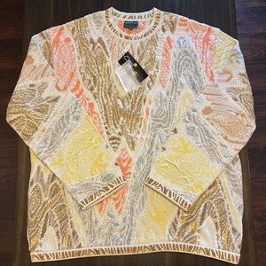 Rare Vintage 2000s 100% Authentic Coogi Sweater Beautiful Color Combo Sz 2X NWT